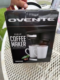Ovente Drip Coffee Maker with Ceramic Mugs