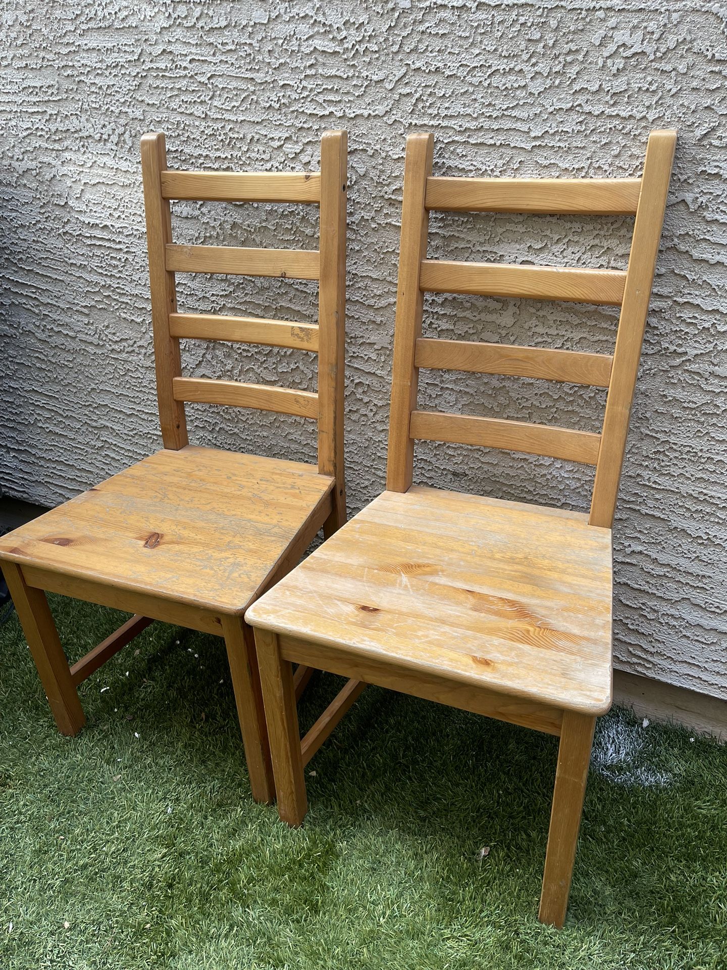 Identical Twin Wooden Chairs 