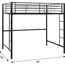 (Make an offer!!) Walker Edison Full Loft Metal Bunk Bed – Black