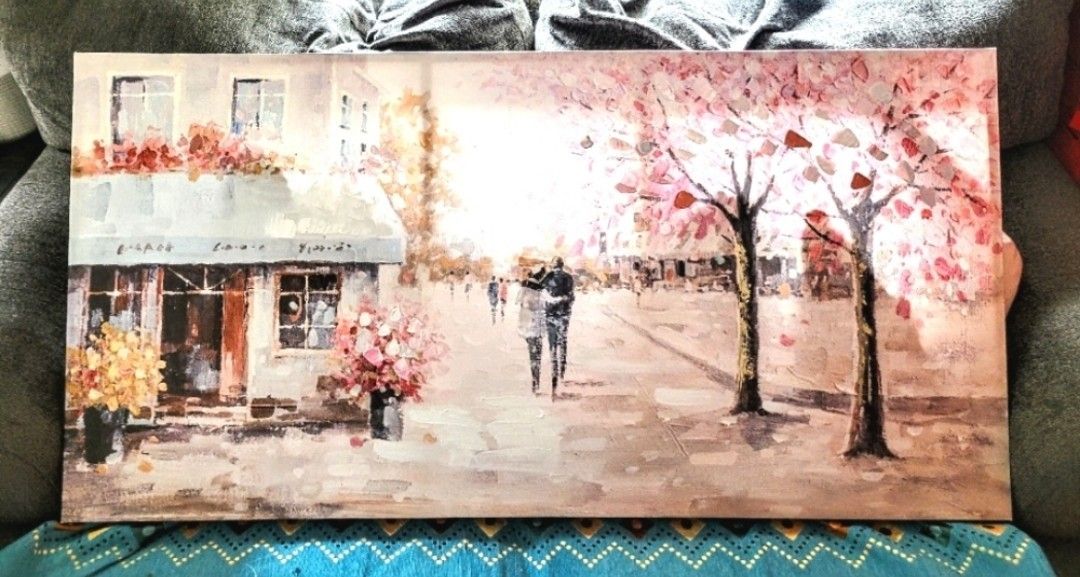 **Brand New** Romantic Spring is in Bloom Shabby Chic 24"W x 48"L Canvas