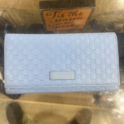 Gucci Blue Microguccissima Long Wallet