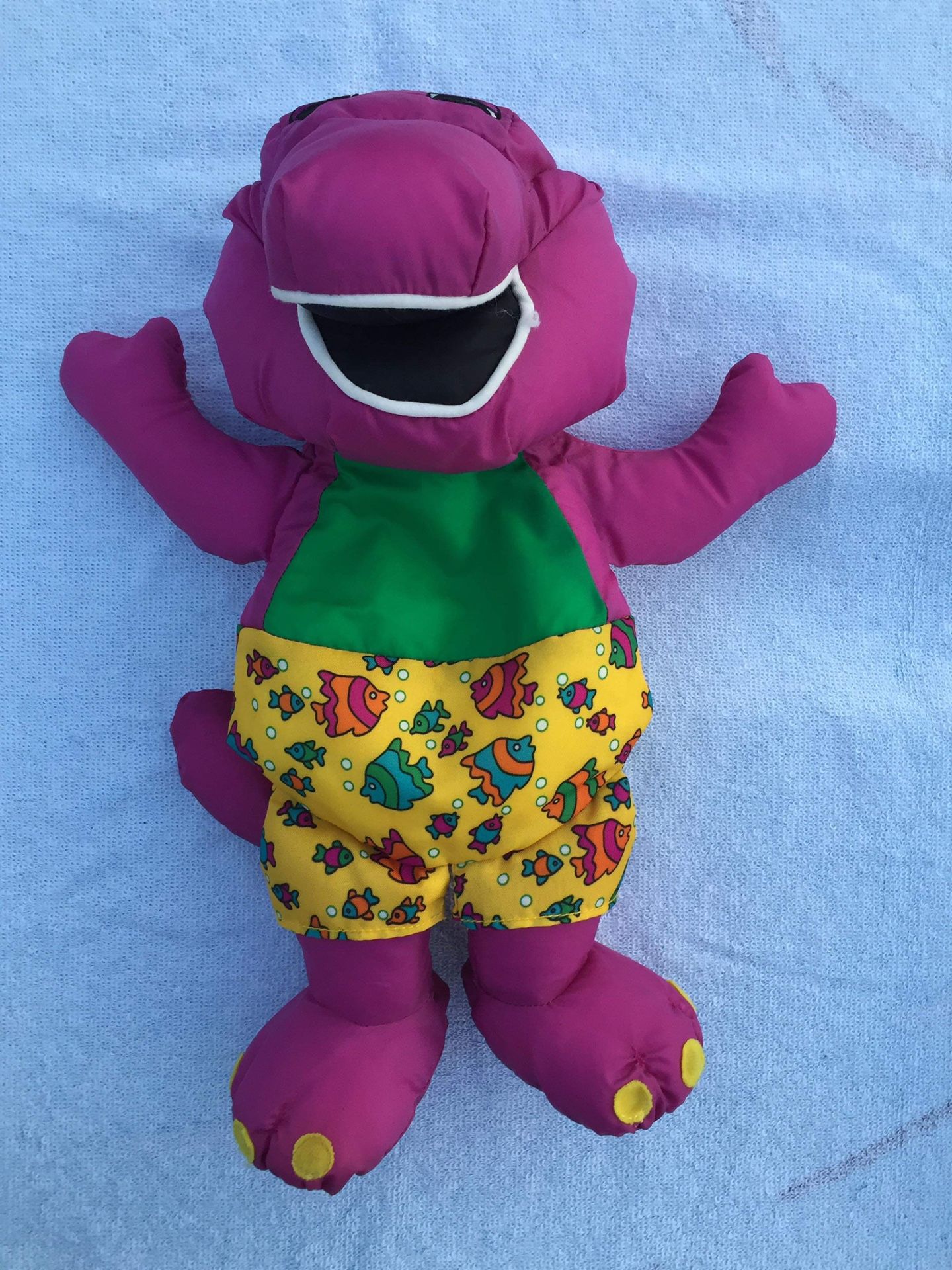 Vtg 1993 Barney Playskool Water Pals Bath Tub Swimming Washable Plush