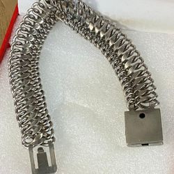 Manilla Stainless Tejida Joyería Antigua 