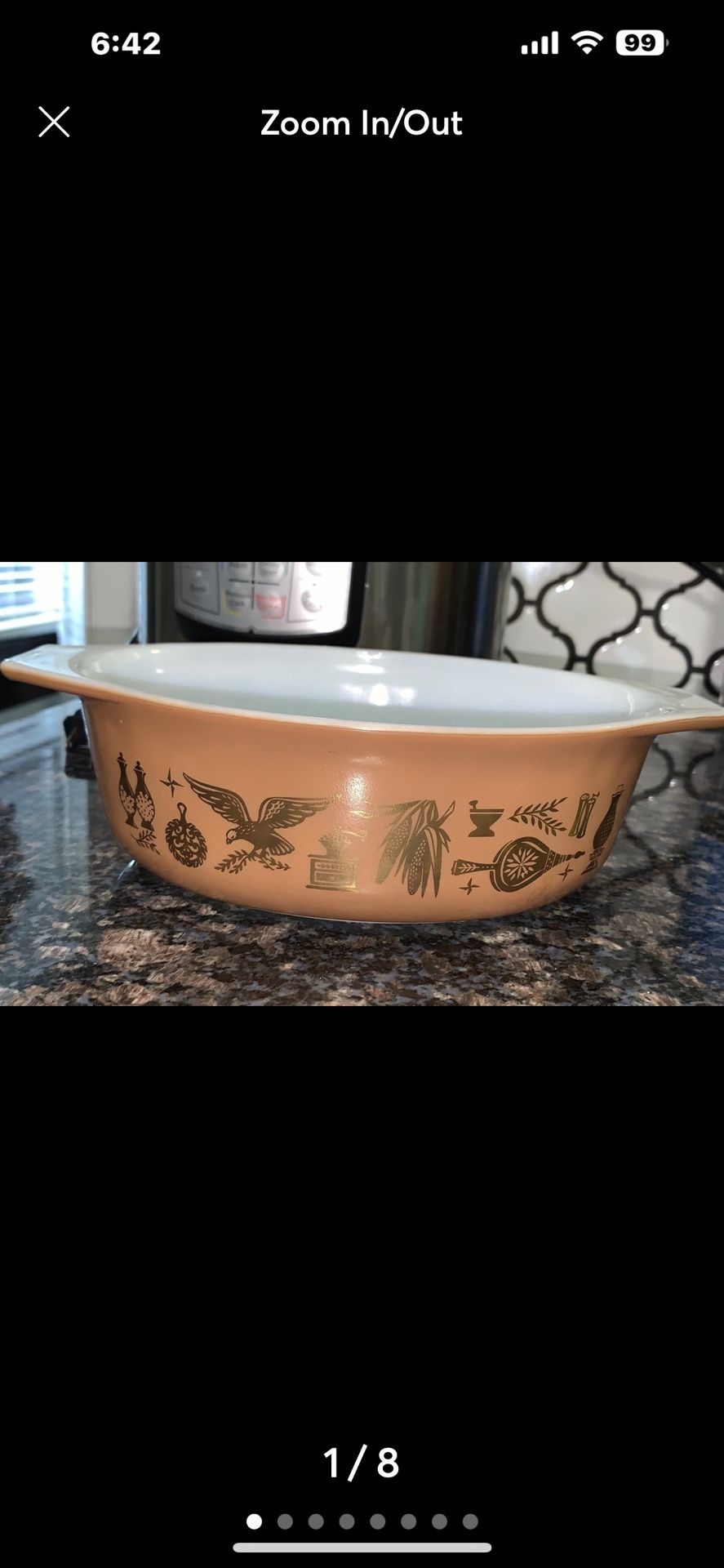 Pyrex Early American 043 Casserole Dish