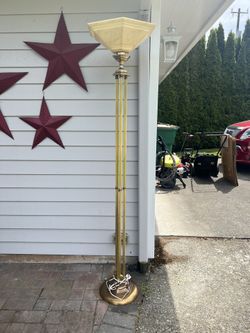 Gold Tone Torchiere Floor Lamp