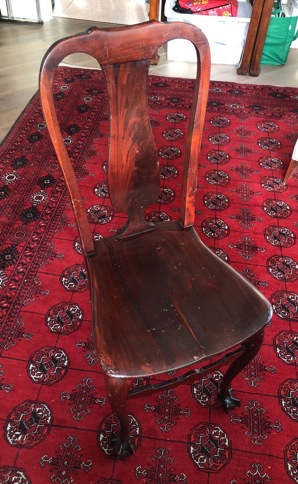 Antique Dark Cherry Wood Chair from Germany