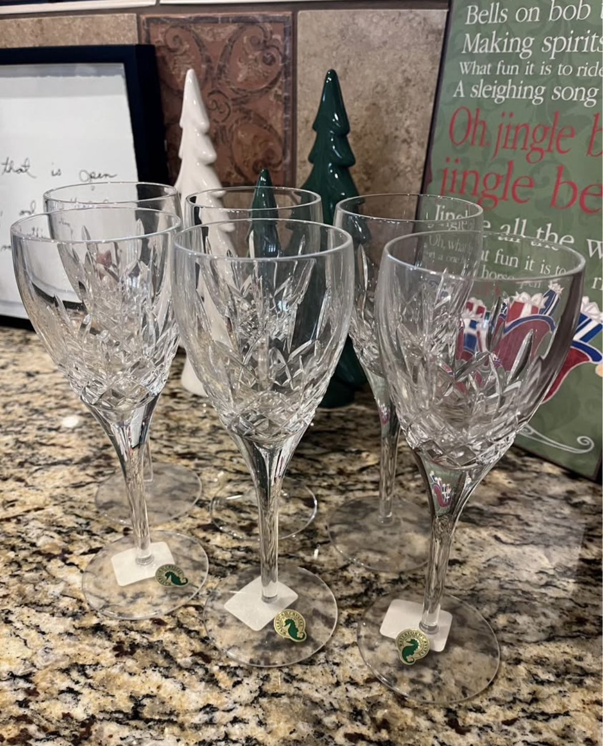 6 Waterford Crystal Glasses