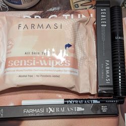 Mascara + Eyeliner, Free Makeup Remover Wipes 
