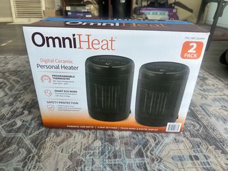 OmniHeat Digital Ceramic Personal Heater, 2-pack