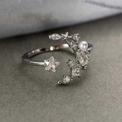 Star Blossom ring silver SALE