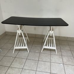 IKEA Desk With Trestle Stands 