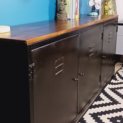 Cool rustic metal &wood heavy duty sideboard