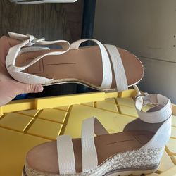 White Wedges Sandles