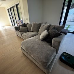 Black and grey L shape couch