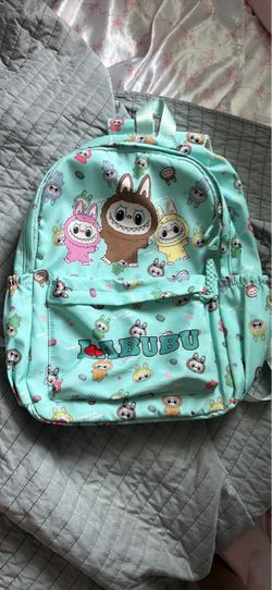 Labubu Mint Green Character Print Backpack