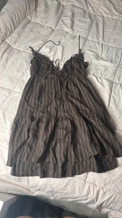 Wild fable brown with white strip dress