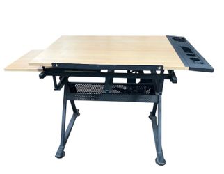 Adjustable Drafting Table / Art Desk With Side Shelf