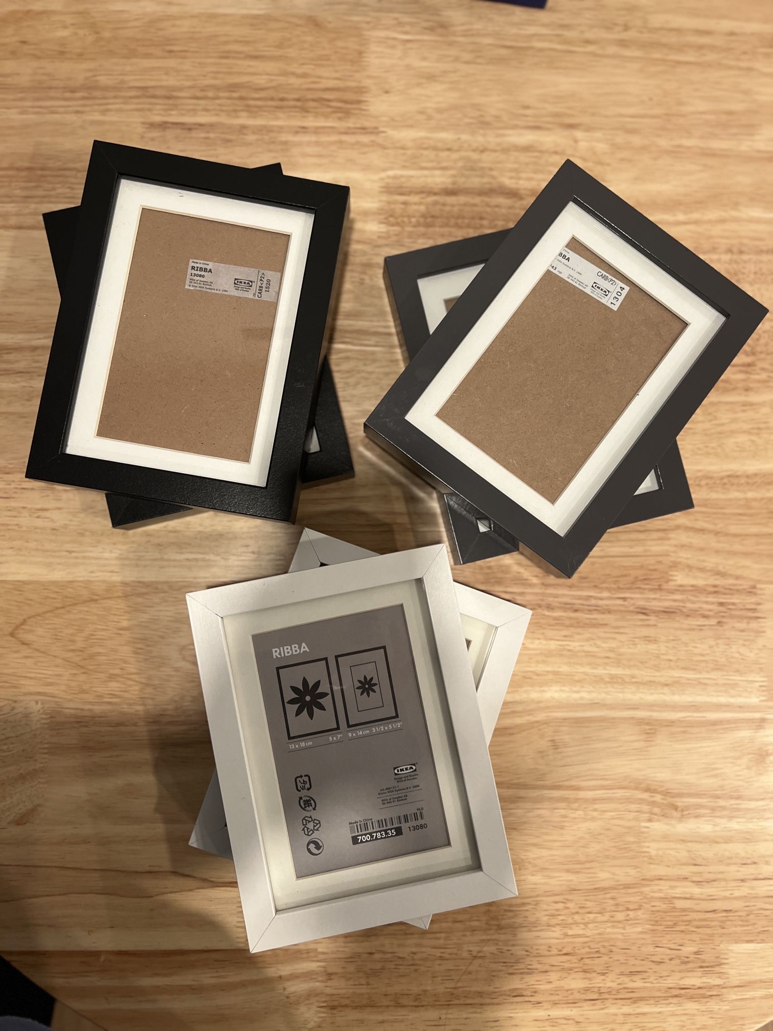IKEA RIBBA Photo Frames 5x7” QTY 4 Black and Grey are available