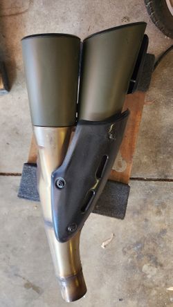 Stock 2015 Ducati Diavel Exhaust Ceracoated OD Green