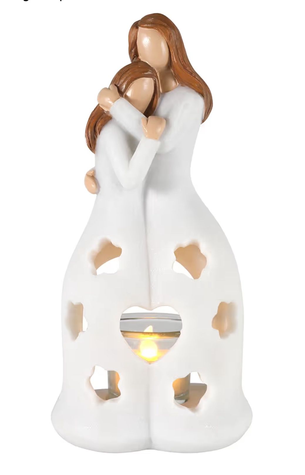 Brandnew Heartwarming Gifts for Mom from Daughter - 9.1'' Large Resin Mother and Daughters Angel Statue with Tealight Holder - Unique Birthday, Christ