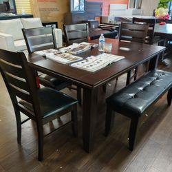 New Dining Set Tablef Four Chairs And Bench