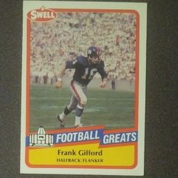 1989 Swell Frank Gifford New York Giants N.Y. #77 Pro Football Greats Hall Of Fame HOF Vintage Collectible Sports NFL