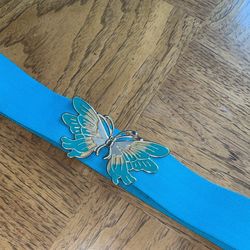 1980S Wide Belt Stretch One Size Butterfly
