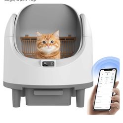 Self Cleaning Litter Box, Automatic Cleaning with Smart App Control (White+Grey)