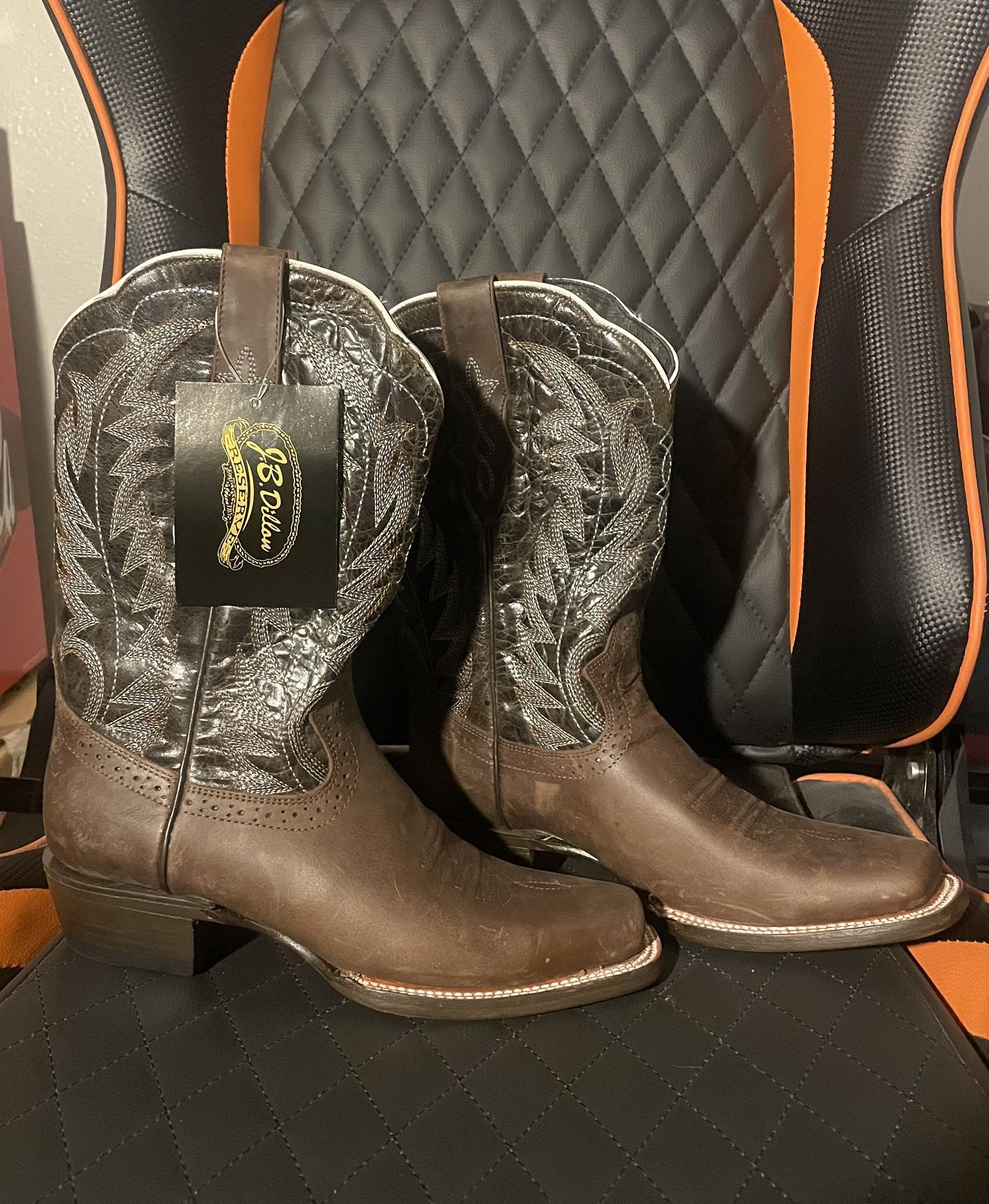 NEW WITH TAGS! JB DILLON WOMENS COWBOY BROWN BOOTS SIZE 8B