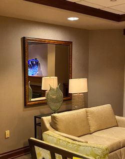 Mirror 48”x48” With Wood Inlay