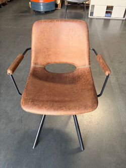 Modern Upholstered Dining Chair With Arms, Performance Fabric Seat, Wood Frame Beige/Brown/Green