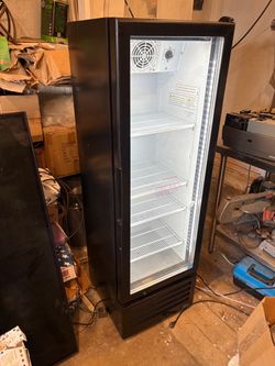 Black Single Glass Door Display Refrigerator