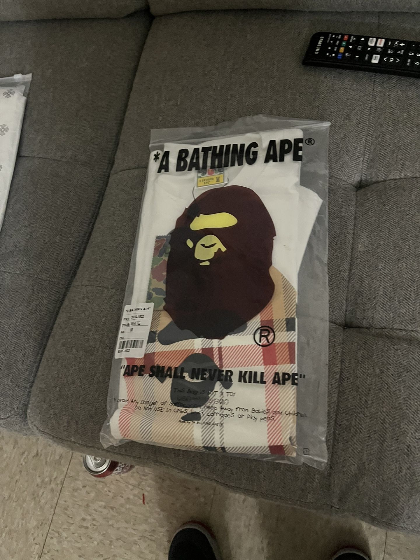 Burberry Bape Tee Shirt Size Medium 