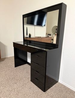 Vanity table with mirror, makeup table