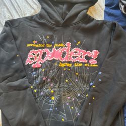 Sp5der Worldwide P*nk V2 Hoodie Black Size Large