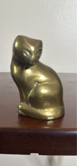 Vintage Brass Cat Figurine