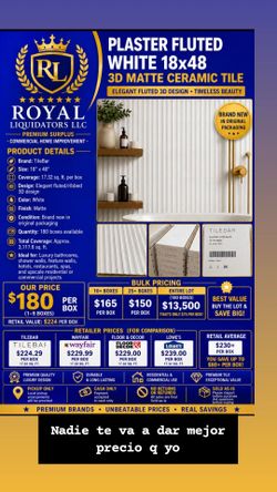 PLASTER FLUTED WHITE 18" × 48" 3D MATTE CERAMIC TILE