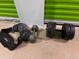 Dumbbell and Weight Set with Harbinger Belt