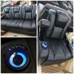 Power reclining transforming sofa