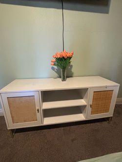 Small white TV stand
