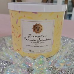 Bath & Body Works Limoncello & Unicorn Sprinkles Limited Edition 3 Wick Candle 