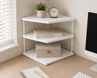 Small over desk corner White Shelf