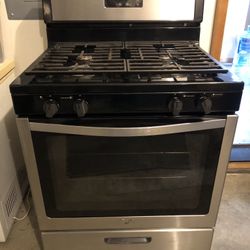 Whirlpool Gas Stove $185,,     Amanda Gas Dryer $150
