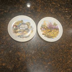 Currier & Ives “American Homestead” Plates – Spring & Summer – 6” – Decorative Set