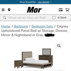 Bed Frame W/storage, Dresser W/ Mirror And Night Stand