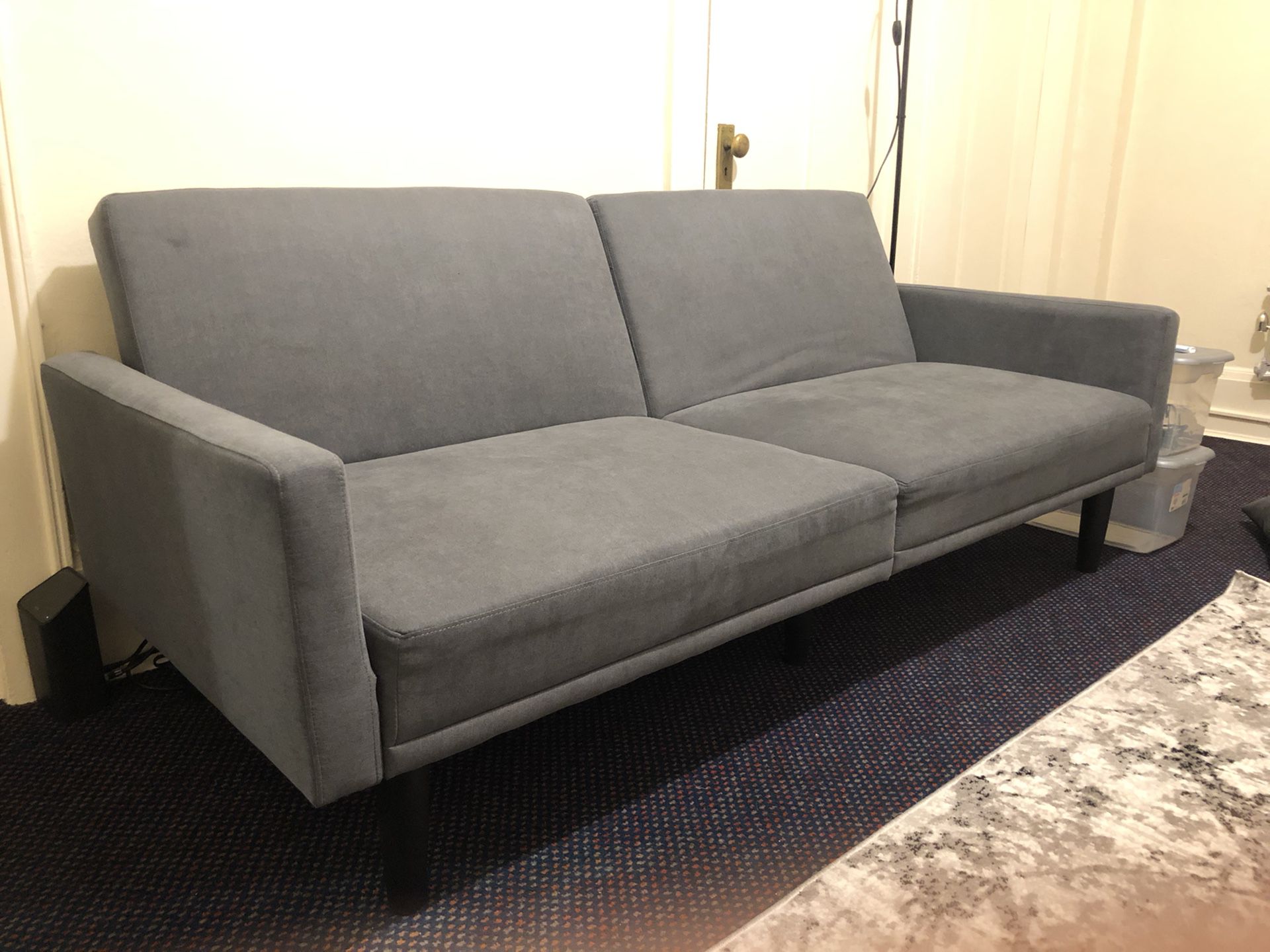 Futon sofa with arms Charcoal Gray