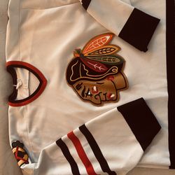 CHICAGO BLACKHAWKS CCM WHITE JERSEY NO NUMBER SIZE L