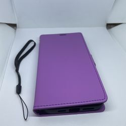 For iPhone 13 Pro Max Purple Leather Case Wallet 