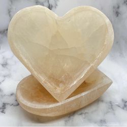 Orange Selenite Heart Bowl