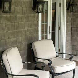Outdoor Metal Patio Chairs - Set of 2